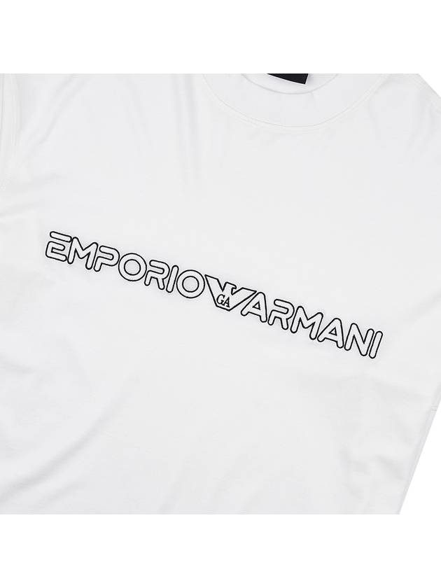 Embroidered Logo Short Sleeve T-Shirt White - EMPORIO ARMANI - BALAAN 6