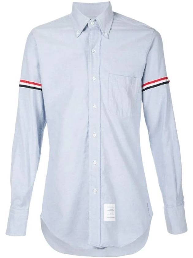 Oxford Grosgrain Armband Classic Long Sleeve Shirt Light Blue - THOM BROWNE - BALAAN 1