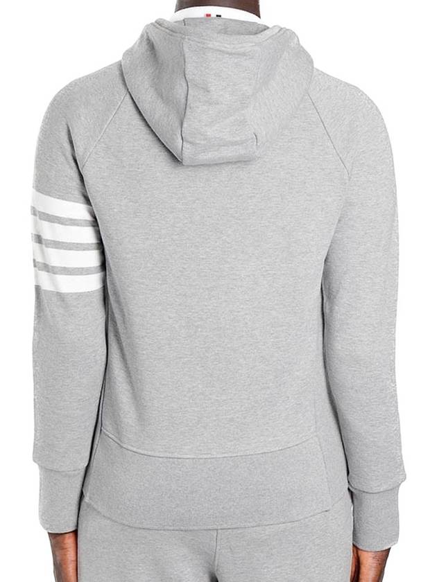 Engineered 4 Bar Diagonal Zip Up Hoodie Light Grey - THOM BROWNE - BALAAN 5