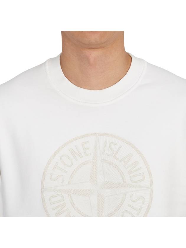 Men's Industrial One Print Sweatshirt White - STONE ISLAND - BALAAN 7