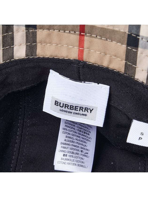 Check Pattern Bucket Hat Beige - BURBERRY - BALAAN 11