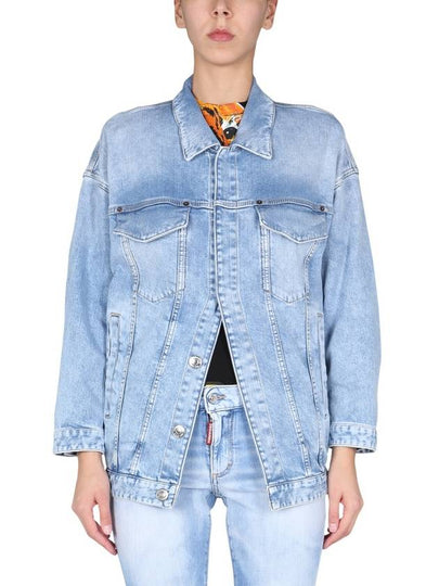 Women's Logo Band Over Denim Jacket - DSQUARED2 - BALAAN 2