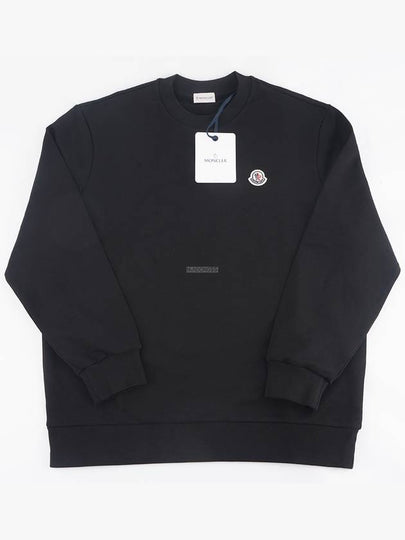 Men's Logo Patch Sweatshirt Black - MONCLER - BALAAN 2