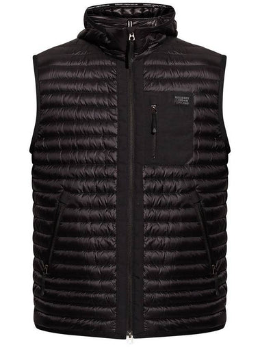 Logo Applique Padded Vest Black - BURBERRY - BALAAN 1