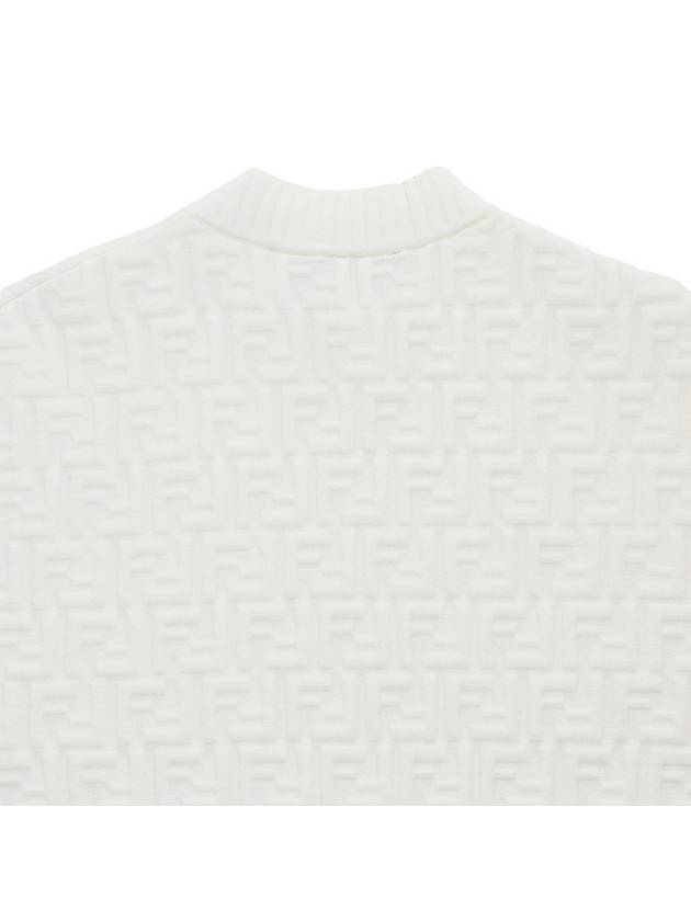 FF logo embossed pullover knit top white - FENDI - BALAAN.