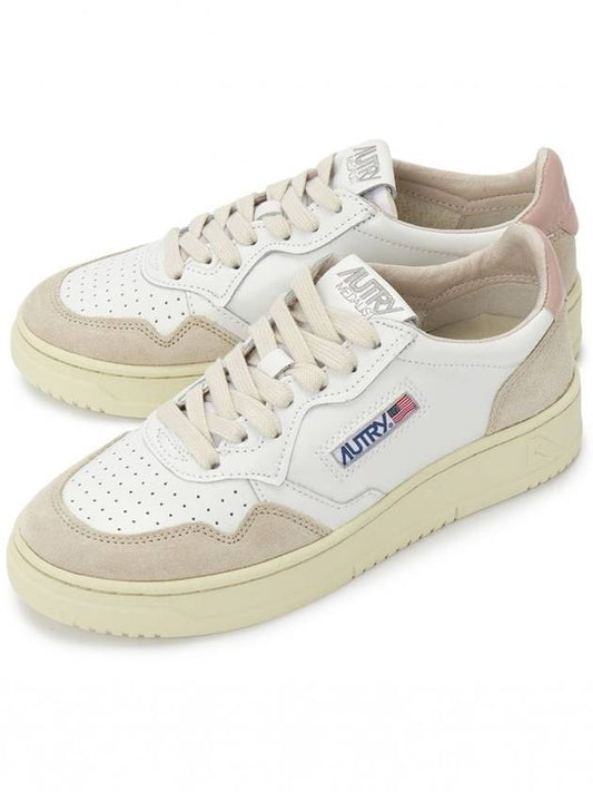 Medalist Leather Suede Low Top Sneakers White Pink - AUTRY - BALAAN 2