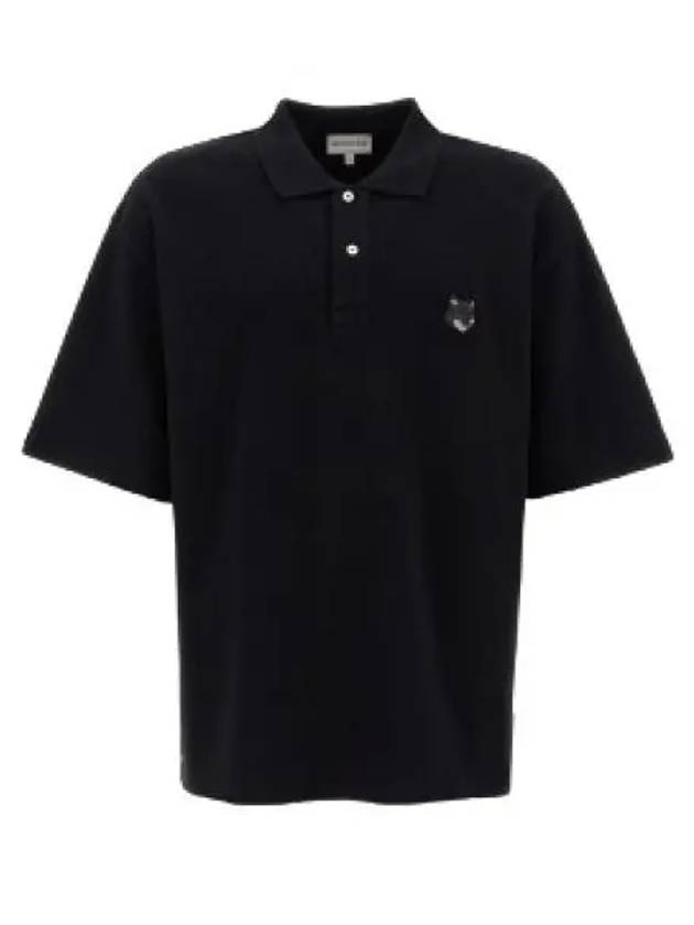 Bold Fox Head Patch Oversized Polo Shirt Black - MAISON KITSUNE - BALAAN 2