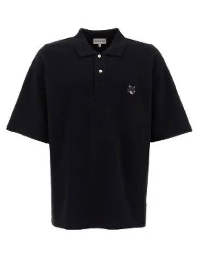 Bold Fox Head Patch Oversized Polo Shirt Black - MAISON KITSUNE - BALAAN 2