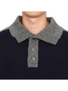 4-Bar Wool Polo Knit Top Navy Grey - THOM BROWNE - BALAAN 7