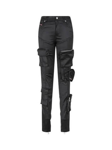 Glossy Easy Cargo Pants Black - DIESEL - BALAAN 1