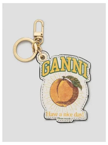 Peach Keychain Keyring Bag Charm Egret Domestic Product GM0023062168444 - GANNI - BALAAN 1