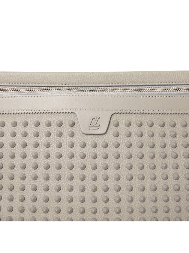 Spike Leather Clutch Bag White - CHRISTIAN LOUBOUTIN - BALAAN 8