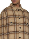 Kervon Check Wool Shirt Jacket Camel - ISABEL MARANT - BALAAN 6