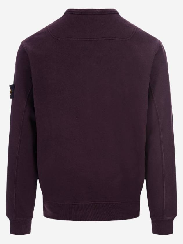 Brushed Cotton Fleece Garment Dyed Crewneck Sweatshirt Dark Burgundy - STONE ISLAND - BALAAN 3