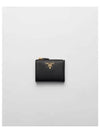 Saffiano Metal Logo Zipper Half Wallet Black - PRADA - BALAAN 2