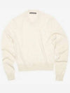 Face Logo V-Neck Knit Top Oatmeal Beige - ACNE STUDIOS - BALAAN 2