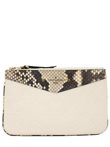 Women s Python Double Zip Pochette - LOUIS VUITTON - BALAAN 1