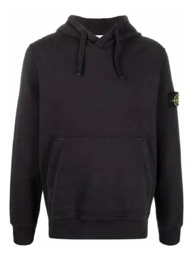 Wappen Patch Cotton Fleece Hoodie Black - STONE ISLAND - BALAAN 2