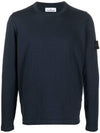 Compass Badge Ribbed Cotton Knit Top Navy - STONE ISLAND - BALAAN 2