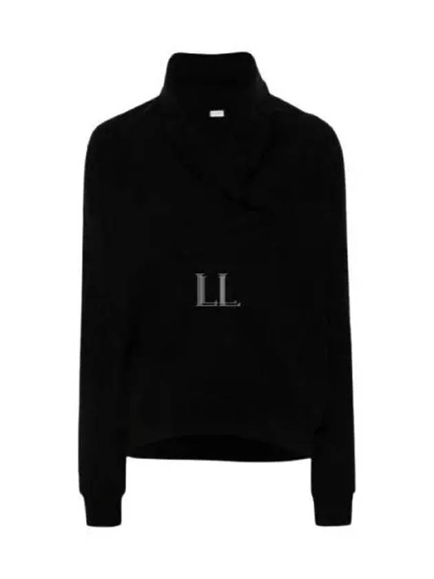 V-Neck Drop Shoulder Sweatshirt Black - SAINT LAURENT - BALAAN 2