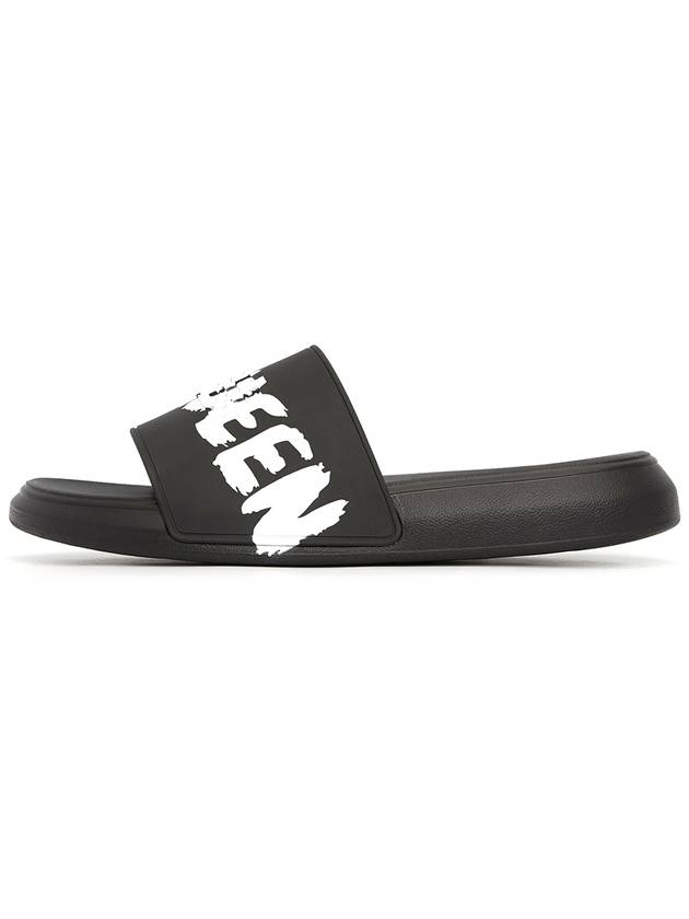 Men's Graffiti Rubber Pool Slippers Black - ALEXANDER MCQUEEN - BALAAN 5