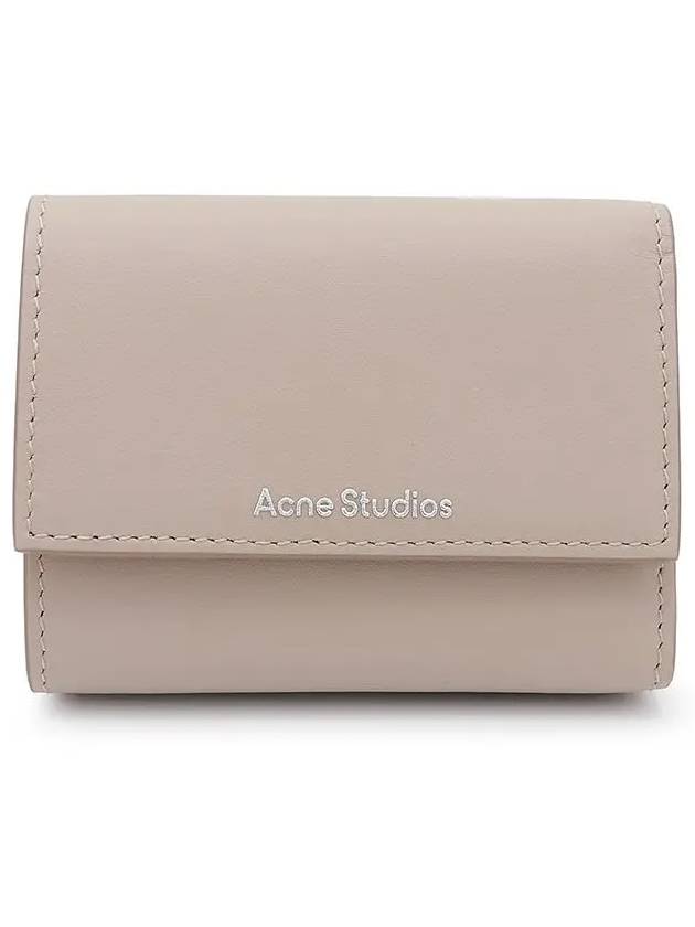 Tri-Fold Leather Half Wallet Taupe Beige - ACNE STUDIOS - BALAAN 3