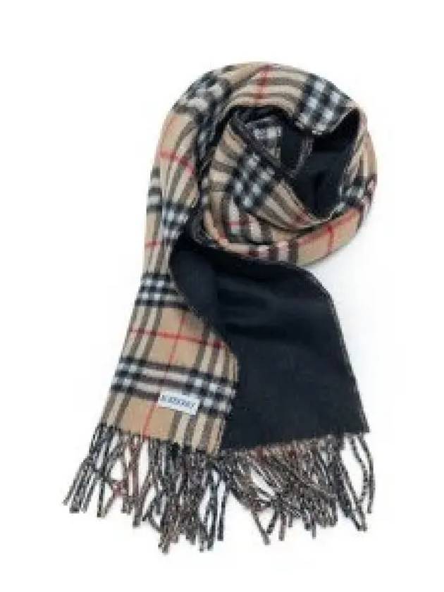 Check Cashmere Scarf Black - BURBERRY - BALAAN 2