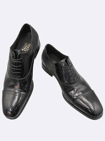 Ferragamo Black Leather Men s Wingtip Shoes - SALVATORE FERRAGAMO - BALAAN 1