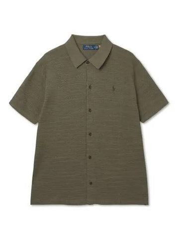 Textured Cotton Linen Shirt Sweater Green - POLO RALPH LAUREN - BALAAN 1