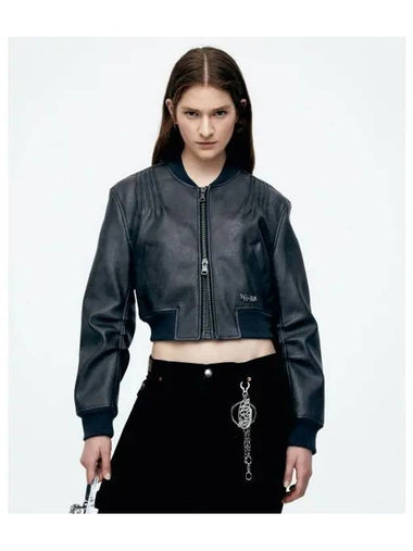 for WOMEN Tanya Four Leather Pintuck Bomber Jacket awa516w ANTHRACITE - ANDERSSON BELL - BALAAN 1