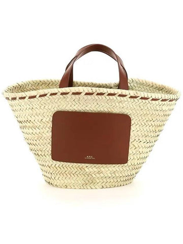 Joe small raffia basket tote bag beige brown - A.P.C. - BALAAN 1