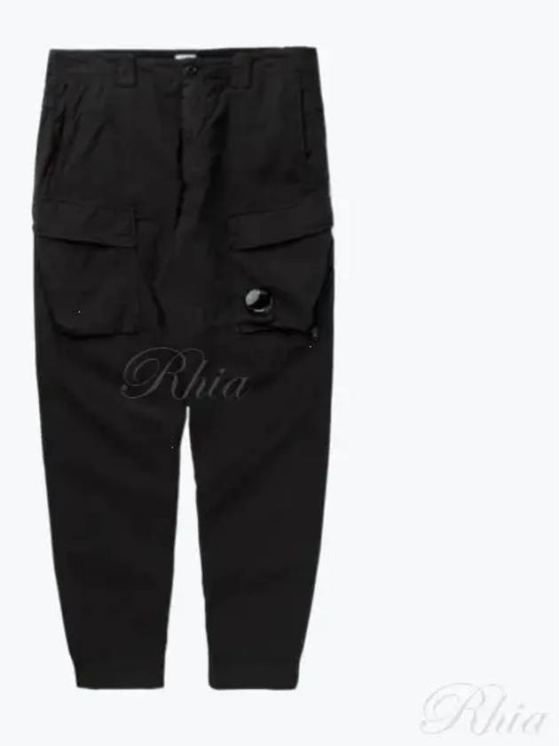 50 Fili Stretch Lens Wappen Cargo Straight Pants Black - CP COMPANY - BALAAN 2