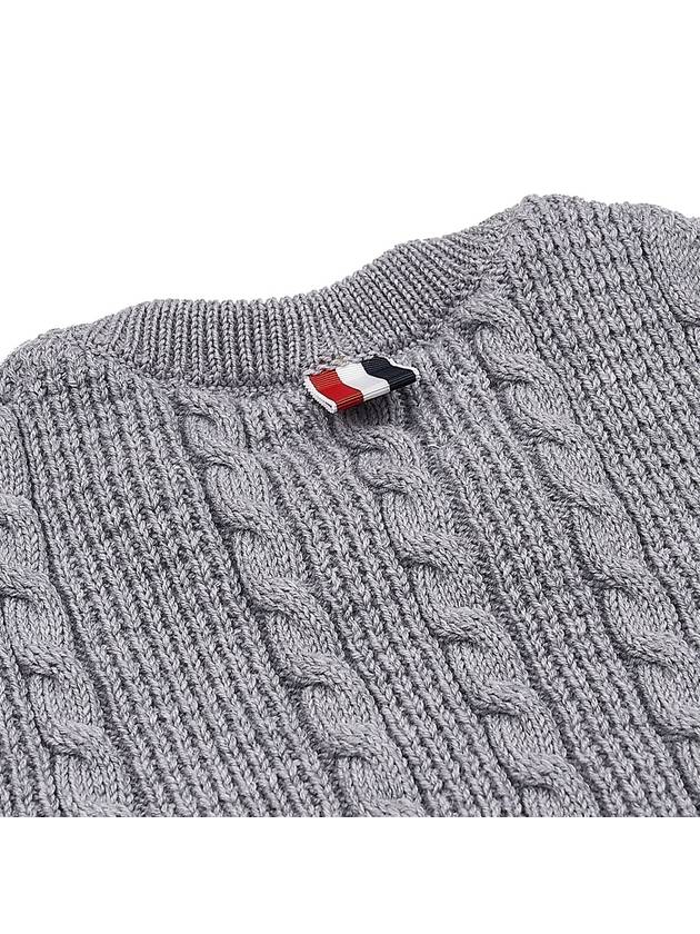 RWB Cable Wool Knit Top Grey - THOM BROWNE - BALAAN 7