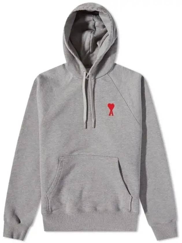 Small Heart Logo Hoodie Grey - AMI - BALAAN 3