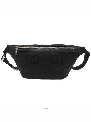 Men s Black GG Supreme Canvas WEB Strap Jumbo Belt Bag 696031 - GUCCI - BALAAN 1