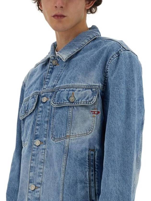 Cotton Denim Jacket Blue - DIESEL - BALAAN 5