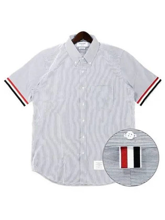 Men s arm banding short sleeve shirt 270648 - THOM BROWNE - BALAAN 1