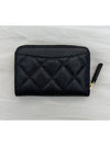 Classic Zipped Coin Purse Grained Calfskin & Gold Black - CHANEL - BALAAN 4