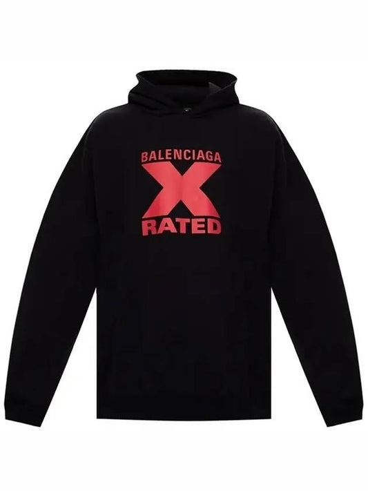 RATED logo print hoodie red black - BALENCIAGA - BALAAN.