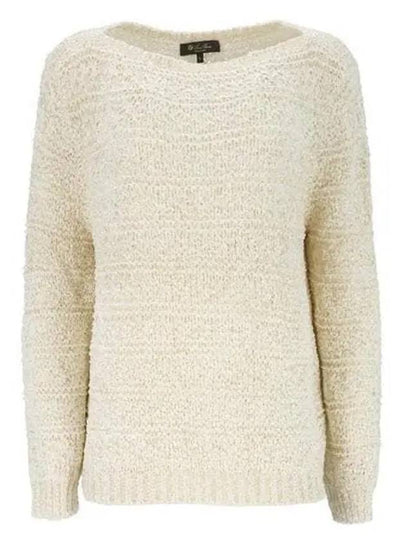 Arequipa Striped Boat Neck Knit Top Beige - LORO PIANA - BALAAN 2