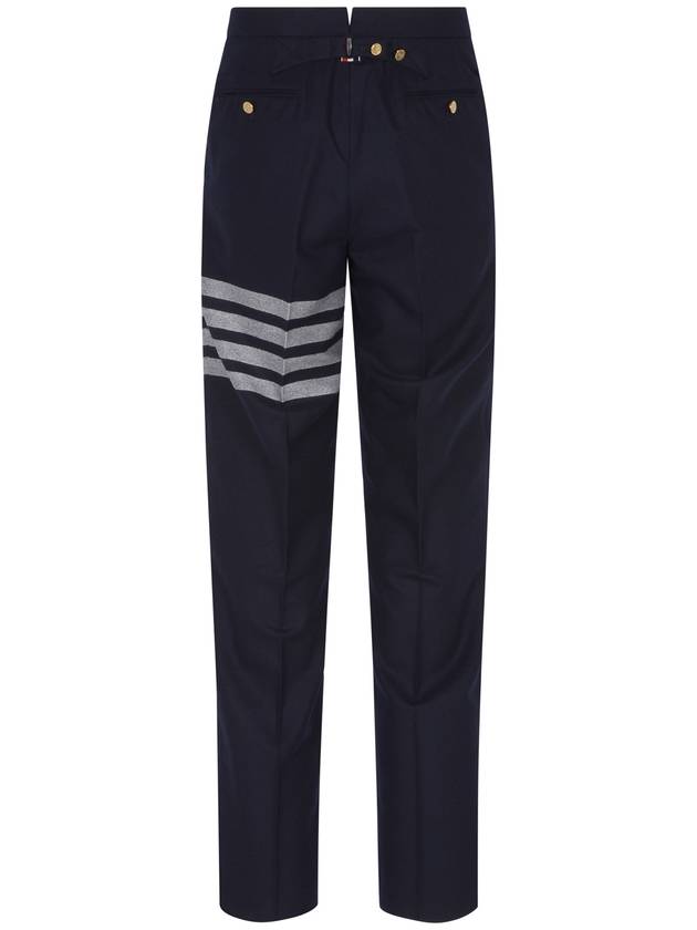 4 Bar Low Waist Tailored Straight Pants Navy - THOM BROWNE - BALAAN 3