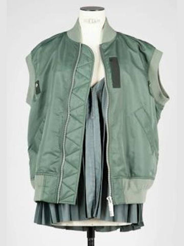 Nylon Twill Vest Green - SACAI - BALAAN 1