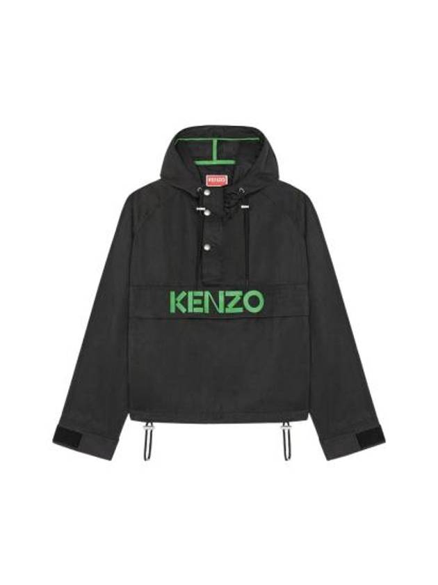 Logo print Casual Anorak Black - KENZO - BALAAN 2