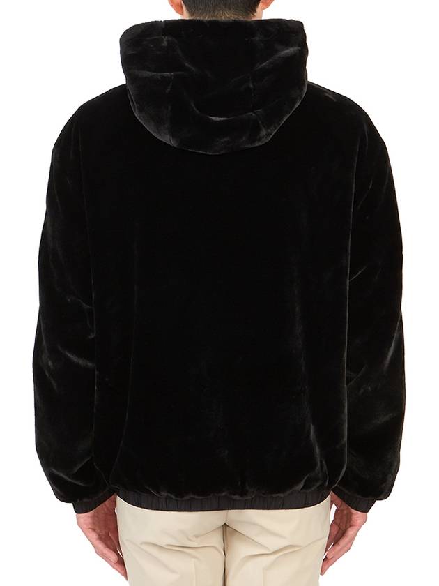 Logo Reversible Fake Fur Hooded Jacket Black - MOOSE KNUCKLES - BALAAN 10