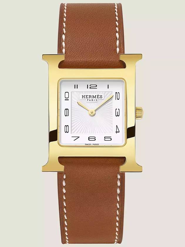 Heure 30mm Medium Model Watch Brown - HERMES - BALAAN 2