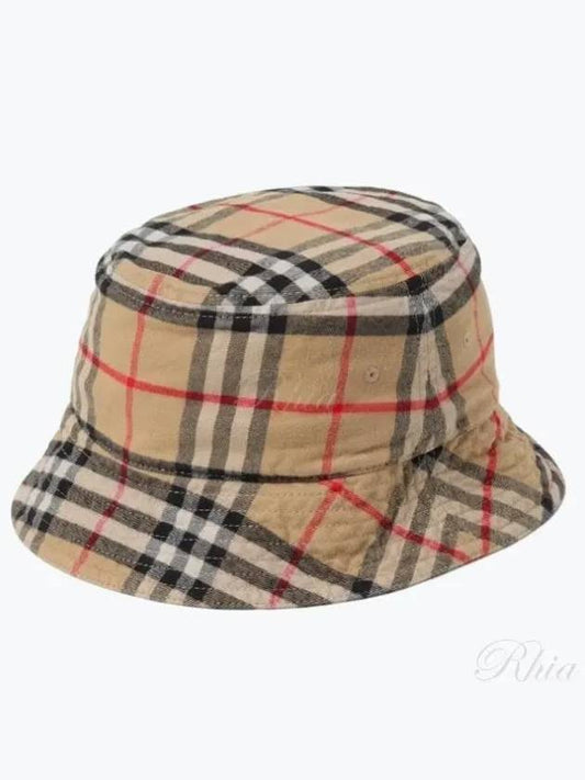 Check Cotton Bucket Hat Beige - BURBERRY - BALAAN 2