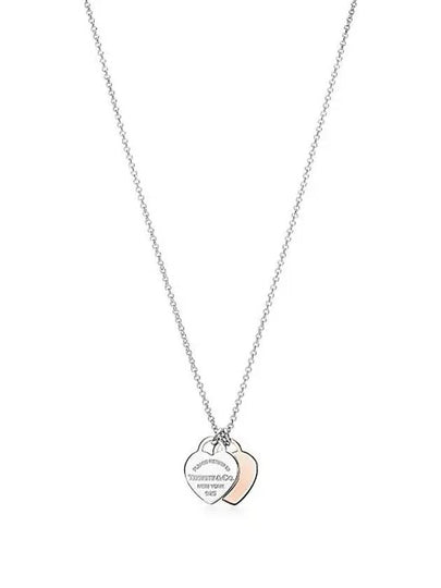 Mini Double Heart Tag Pendant Rose Gold Silver - TIFFANY & CO. - BALAAN 2