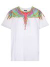 Men's Fluo Wing Print Short Sleeve T-Shirt White - MARCELO BURLON - BALAAN 2