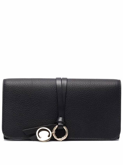 Alphabet Charm Leather Flap Long Wallet Black - CHLOE - BALAAN 2