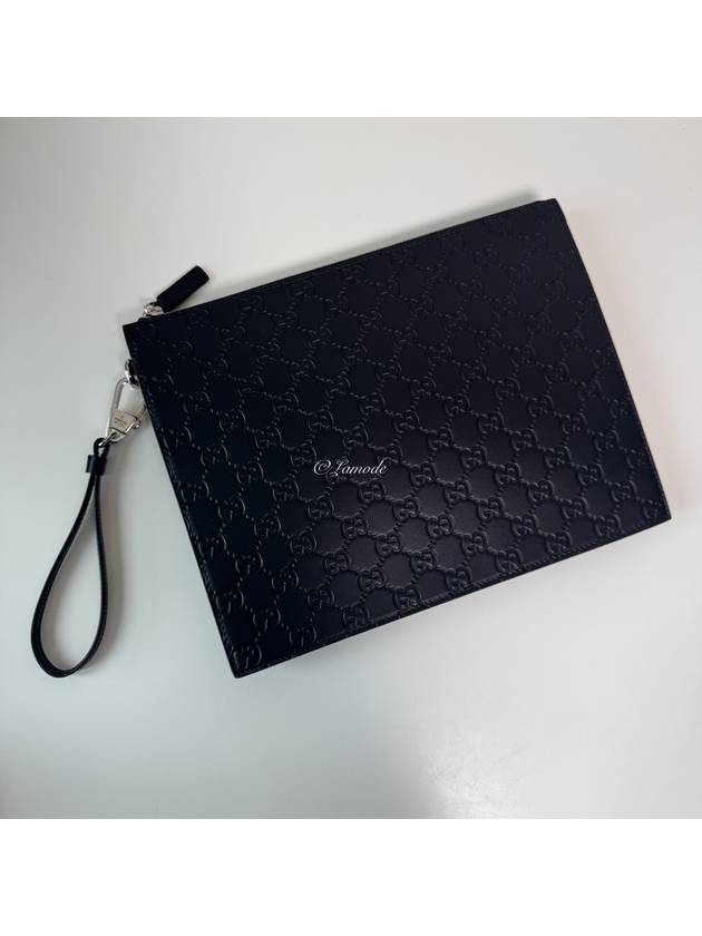 Signature Micro Sima Clutch Bag Black - GUCCI - BALAAN 3